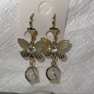 Gold plated butterfly earrings